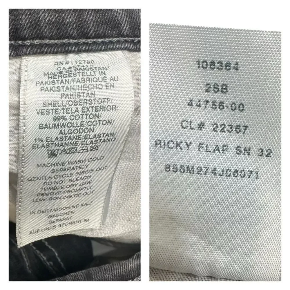 True Religion Black Denim Jeans Mens Sz 40‎ Ricky Relaxed Straight Flap Pockets